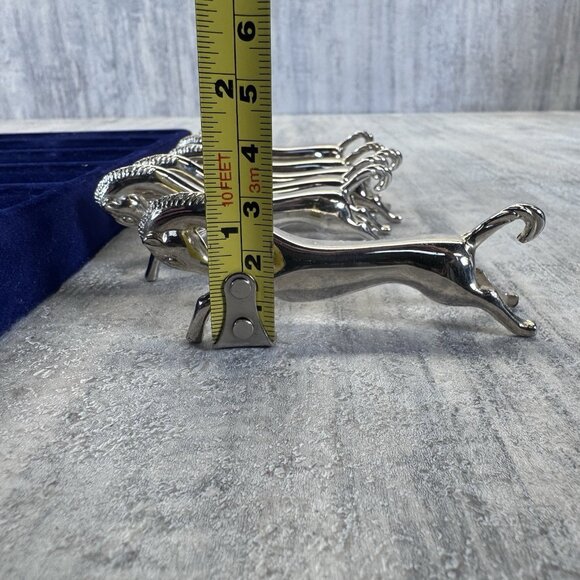 Set of 6 MCM Vintage Elegance Silver Plate Figural Horse Knife Rests in Box EUC - Picture 8 of 10